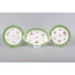 An early 20th century Coalport bone china part dessert service comprising eight plates and three