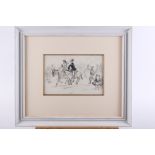 Ernest H Shepard: two pen and ink studies, late Victorian beach scenes, "Donkey Rides" and "