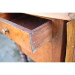 A 19th century burr yew and rosewood banded flap top bedside table, fitted one drawer and