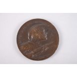 S E Vernier, 1927: a patinated bronze medallion, "Offensive Britannique 1917", 68mm dia