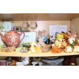 A quantity of Wade models, including a turtle, a longship, 4 3/4" long, collectors plates,