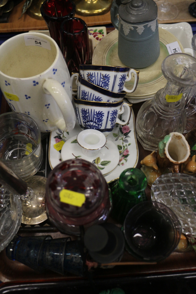 An assortment of ceramics and glass, including a Keith Murray jug (chipped) a glass specimen vase - Image 2 of 7