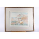 A pair of early 20th century watercolour studies, Italian scenes with figures and livestock,
