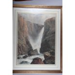 William West: a 19th century watercolour, view of Falls of Voring", 27 1/4" x 20", in gilt frame