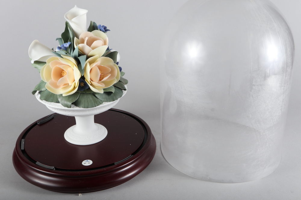 A Lladro porcelain arrangement under a glass dome, "Floral Harmony No 44", 16" high, a similar - Image 4 of 5