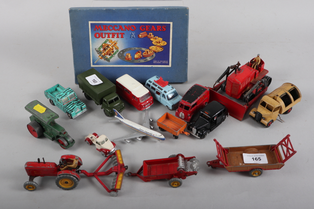 A collection of fourteen Dinky Toys die-cast model vehicles, two other die-cast model vehicles and a