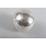 A mid 20th century silver bowling trophy, designed as a jack, 8.9oz troy approx (dented)