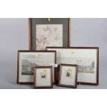 An assortment of picture frames and prints, in box