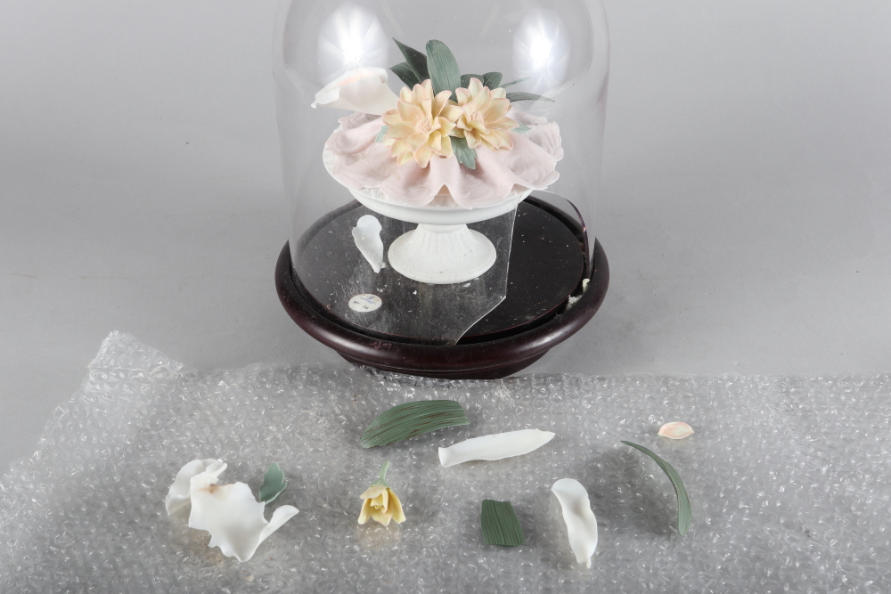 A Lladro porcelain arrangement under a glass dome, "Floral Harmony No 44", 16" high, a similar - Image 3 of 5