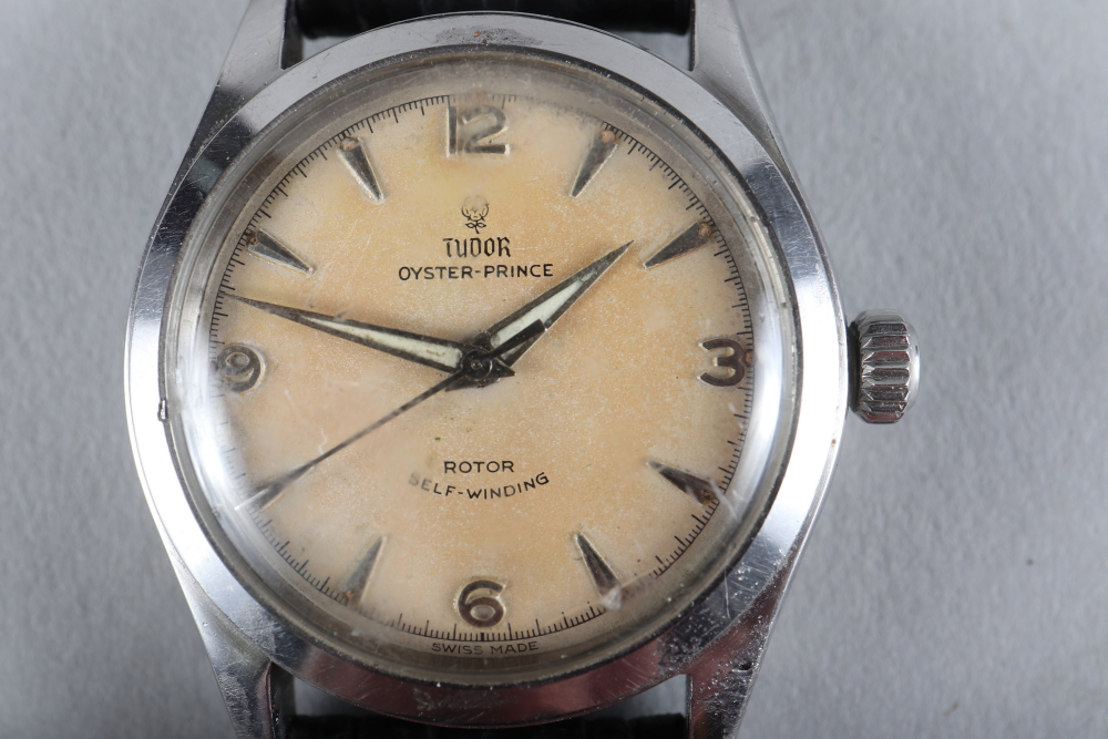 A 1950s Tudor Oyster Prince self-wind wristwatch with leather strap