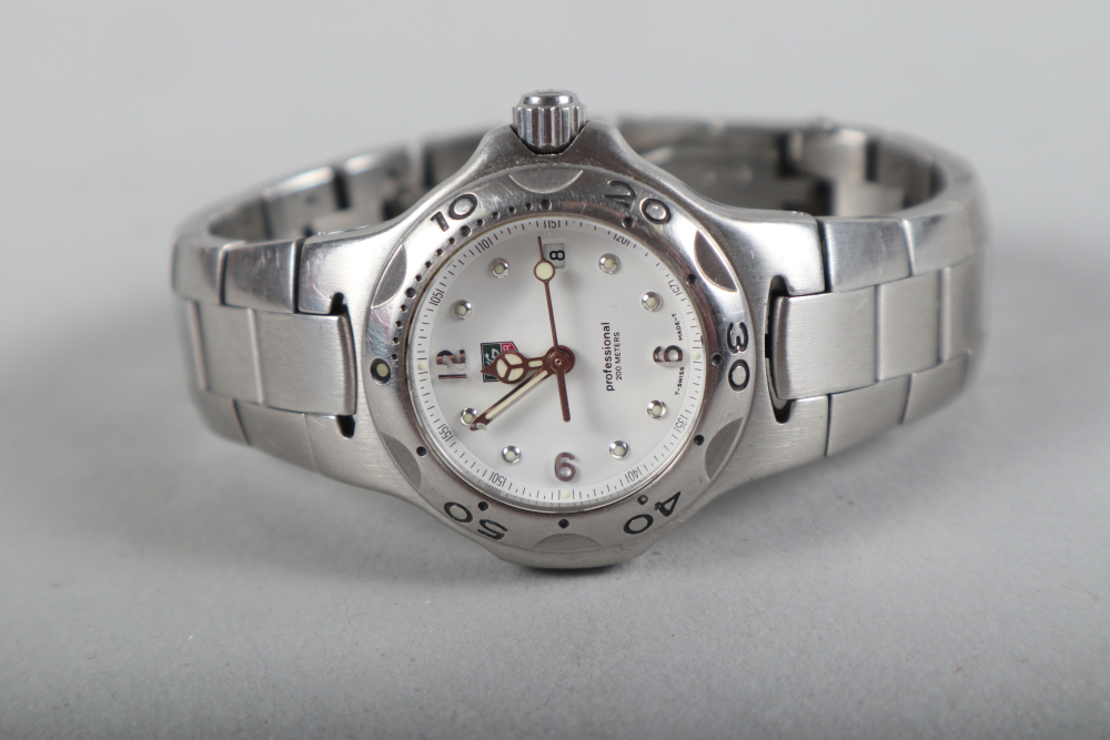 A lady's Tag Heur professional stainless steel wristwatch and bracelet