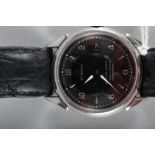 A gentleman's stainless steel cased Eternamatic wristwatch with automatic movement and black dial