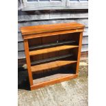 A 19th century walnut open bookcase, 35" wide