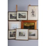 Charles Roy: watercolours, two gulls, 6" x 7", in gilt strip frame, and assorted framed prints, in