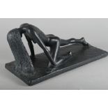 An Austin Sculpture bronzed figure of a kneeling nude, 17" wide