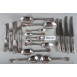 A suite of Elkington silver plated "Kings" pattern cutlery and flatware with original packaging