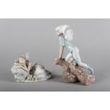 A Lladro porcelain figure, "Princess of the Fairies", 4" high, and a companion figure, "Prince of
