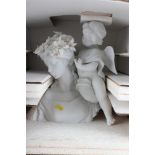 A Lladro porcelain bust of a woman and child, "The Awakening of Spring", 14" high, in box with