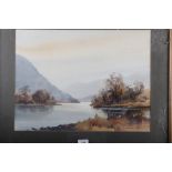 Edwin Grieg-Hall: five watercolours, Scottish and Lake District views, 10" x 14", in assorted frames