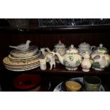 Four Emma Bridgewater teapots, an Emma Bridgewater cow creamer and other similar china