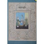 A hand-coloured Persian mass page, 9" x 6 1/2, in gilt frame