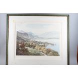Sutton Palmer: a signed colour print, Lake District view, with studio blind stamp, in green