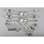 A selection of silver and white metal flatware, various, 17.8oz troy approx