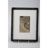 An Ohara Kodaki Japanese woodblock print, white tailed eagle, 5 1/4" x 3 1/4", in prunus carved