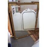 A 19th century gilt framed overmantel mirror with projecting corners, bevelled plate 30" x 24"