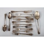 A selection of silver rat tail and other flatware, 34.2oz troy approx