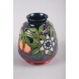 A Moorcroft "Passion Fruit" pattern baluster vase, marked "Trial 30/4/98", 6" high