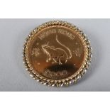 A 1984 Hong Kong Year of the Rat $1000 coin, in yellow metal pendant mount, 20.7g gross