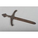 A silver bookmark, in the form of a sword, by Alexander Ritchie Iona