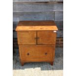 A 19th century mahogany bedside cupboard, fitted one deep drawer, on bracket feet, 24 1/2" wide x