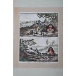 Two Cockney-Sportsmen scenes, "Recharging & Finding a Hare", in wooden strip frame, and a print