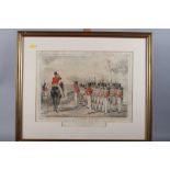 A 19th century hand-coloured lithograph, "Regiments of Foot - 84th (Yorks and Lancs) Regiment, and a