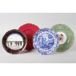 A Spode limited edition Battle of Britain plate, 1541/5000, a Royal Worcester floral decorated