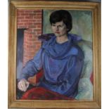 † Gilbert Spencer RA, 1961: oil on canvas, portrait of "Mrs Michael Hoare", 30" x 25", in painted