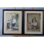 A pair of 18th century prints, "Gentle Emetic" and "Taking Physick", and five other similar prints