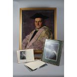 An oil on canvas portrait of Sir Richard Runciman Terry, 26 1/2" x 21", in gilt frame, together with