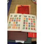 Four stamp albums, containing loose stamps from around the world, and two boxes of loose stamps