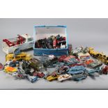 A quantity of mostly die-cast model vehicles, including a Dinky Toys S.E.P.E.C.A.T. Jaguar jet, a