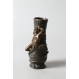 An Austrian bronze vase with wood nymph decoration, 5" high