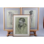 Three early 20th century colour prints after Degas, two dancers and a portrait of Diego Martelli, in