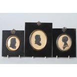 S J Bond: Three early 19th century silhouettes: Lucy Bothwell, William Payne and Mr Payne, in