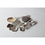 A selection of silver flatware and a preserve jar lid, 12oz troy approx