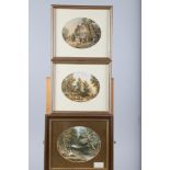 Two Le Blond prints, "The Bird's Nest" and "May Day", in gilt strip frames, and one other similar "