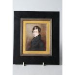 An early 19th century portrait miniature on ivory of an unknown gentleman, 4 3/4" x 3 1/8", in