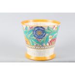 A Crown Ducal Charlotte Rhead cachepot with floral decoration, 8" high (star cracked base and