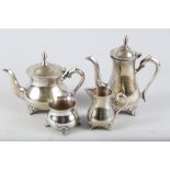 A silver plated four-piece tea and coffee set
